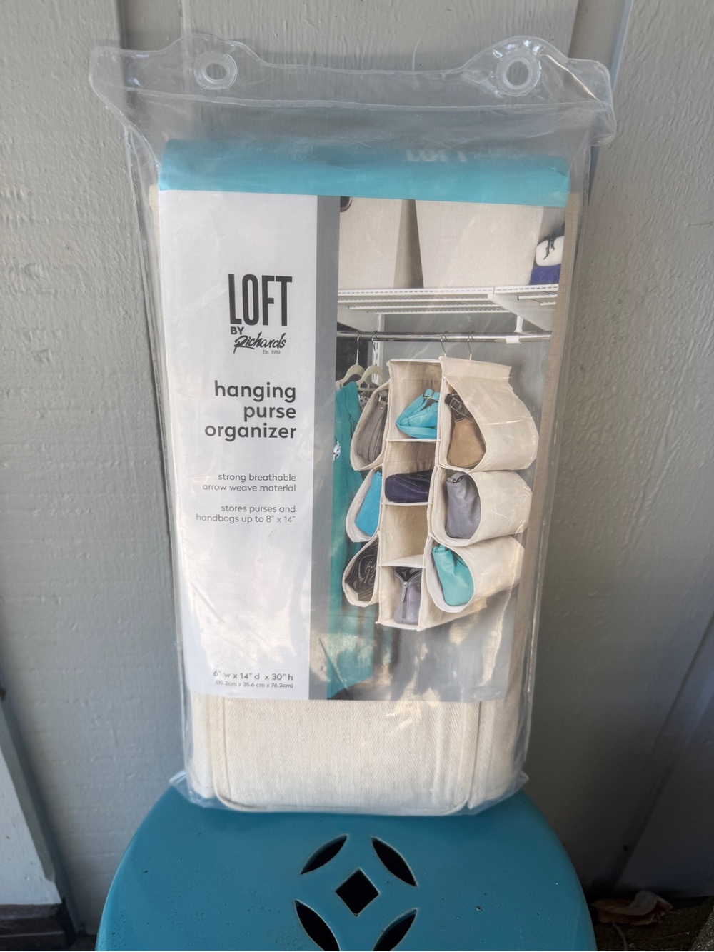 LOFT Cream Hanging Purse Organizer - 9 Pocket Closet Storage